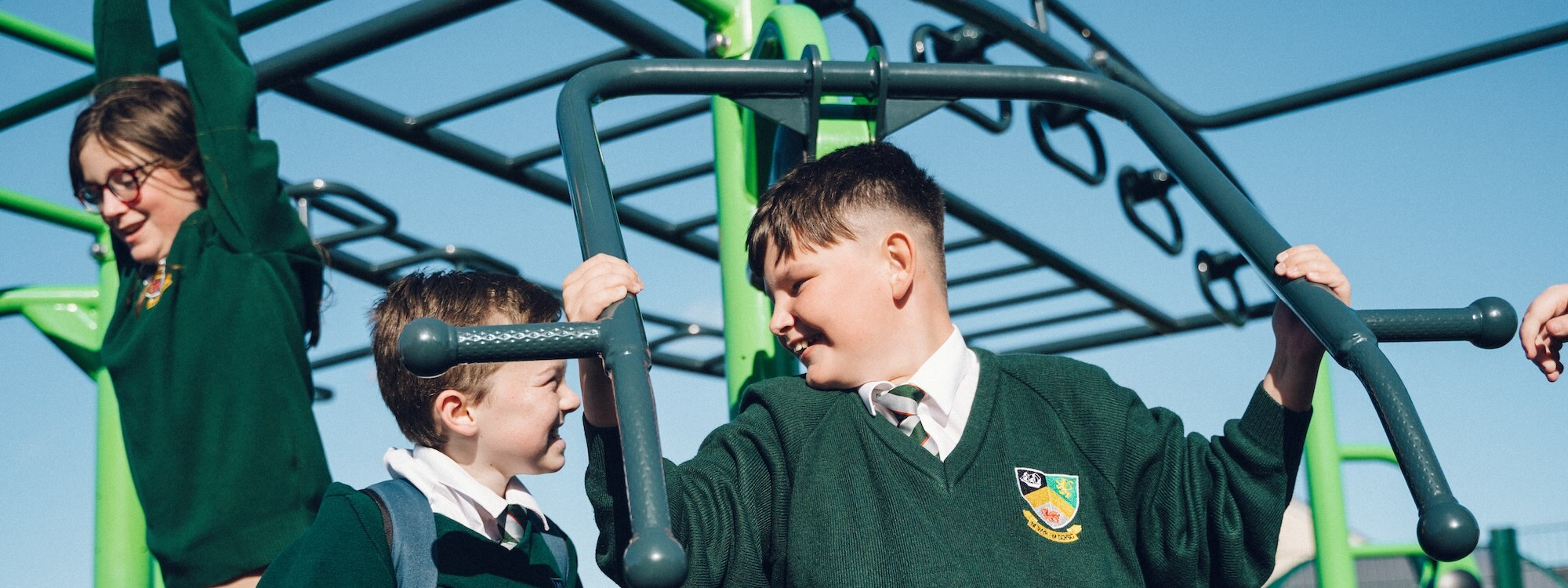 Two students in the playground